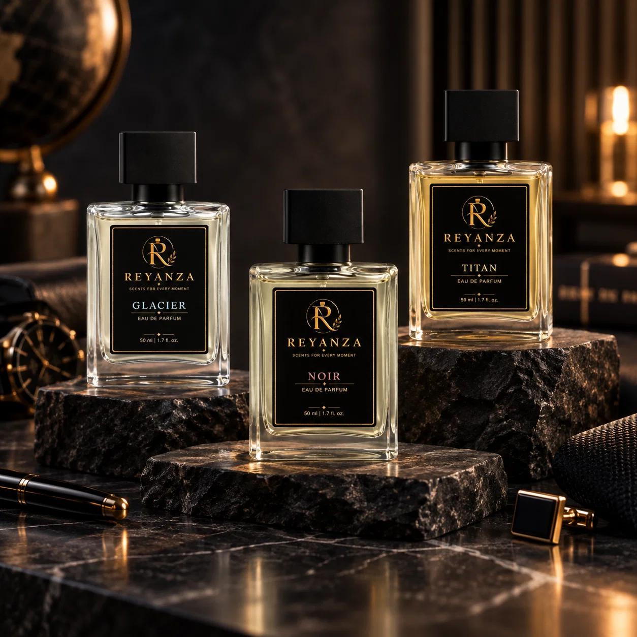 Reyanza Glacier and Titan perfumes for men 50 ml Eau de Parfum